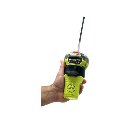 ACR GlobalFix V5 AIS EPIRB with RLS & NFC held in hand