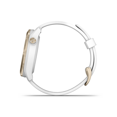 Garmin Approach S40 in white left view with button