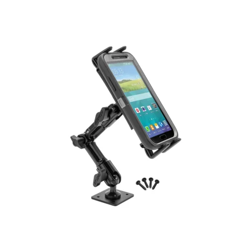 Arkon SM6HD006 Slim-Grip Ultra Heavy-Duty Multi-Angle Midsize Tablet Drilled-Base or Wall Mount with smartphone
