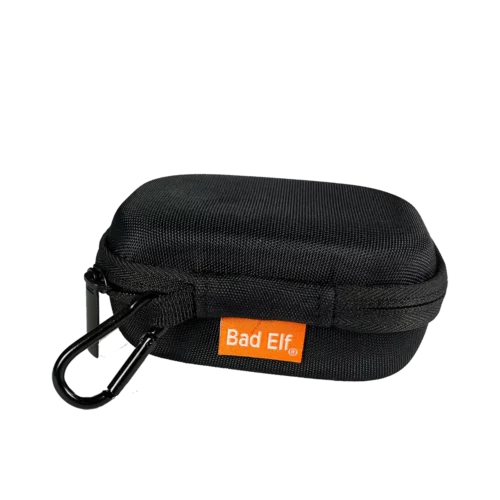Bad Elf Carrying Case closed with carabiner