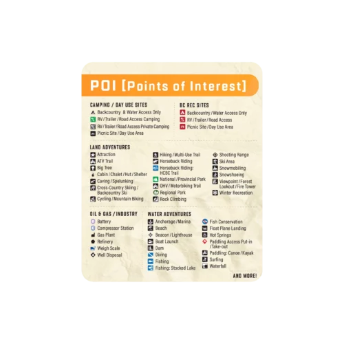 Backroad GPS maps - POIs