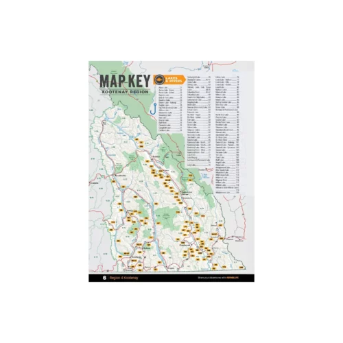Kootenay Region BC Fishing map key page