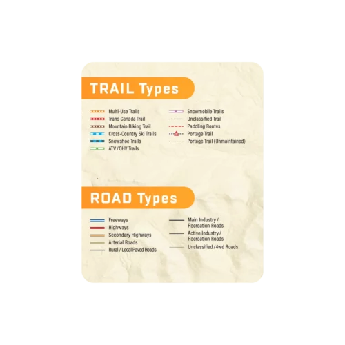 Backroad GPS maps - Road and trail types