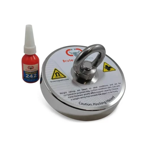 Brute Box Double Sided 1,200lb Magnet Fishing Bundle magnet with threadlocker