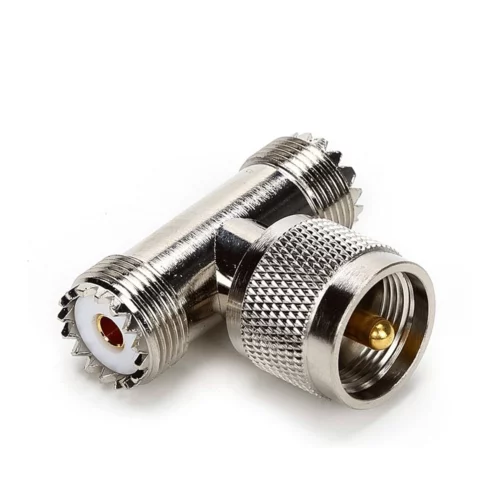 UHF T Connector Double Female SO239 UHF to One Male PL259 UHF