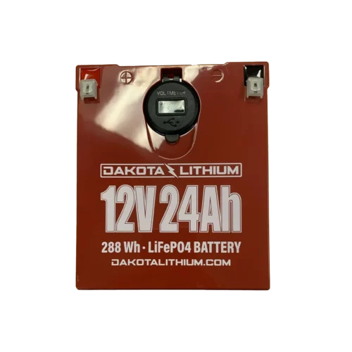 Dakota Lithium 12V 24Ah Battery top view
