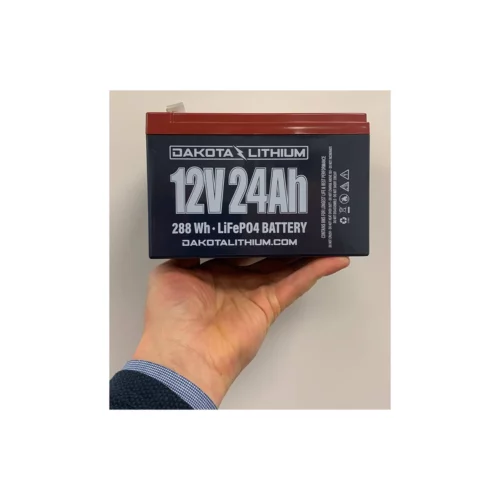 Dakota Lithium 12V 24Ah Battery in hand