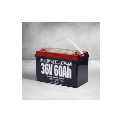 Dakota Lithium 36V 60Ah Deep Cycle LiFePO4 Single Battery left angled view