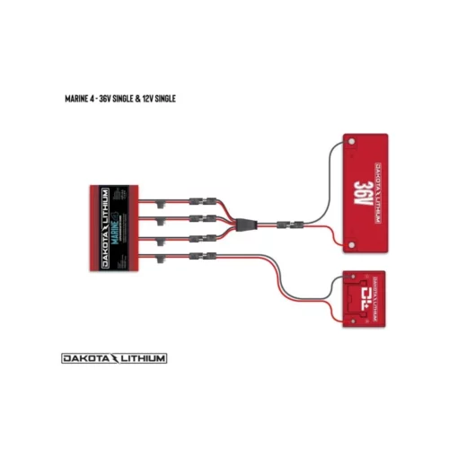 Dakota Lithium Marine 4 bank connected to 36v and 12v batteries