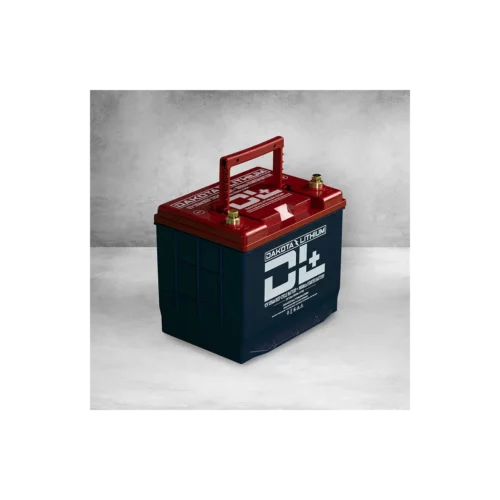 DL+ 12v 135Ah Dual Purpose 1000CCA battery right view with handle up