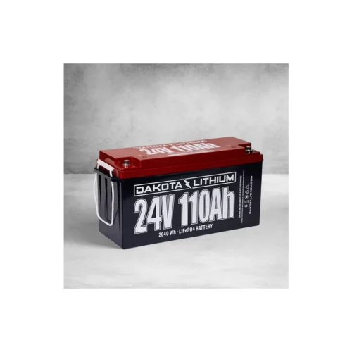 Dakota Lithium 24v 110Ah Deep Cycle LiFePO4 Single Battery angled right