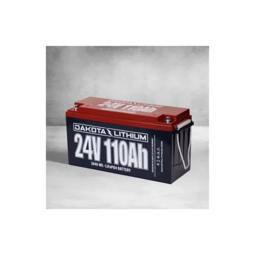 Dakota Lithium 24v 110Ah Deep Cycle LiFePO4 Single Battery angled left