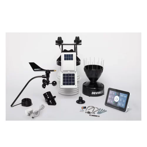 Wireless Vantage Pro2 Plus with 24-Hr Fan Aspirated Radiation Shield and WeatherLink Console contents