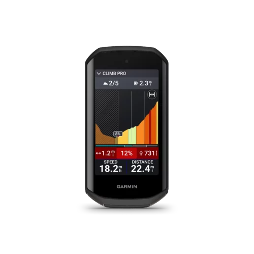 Garmin Edge 1050 cycling computer Climb Pro feature screen