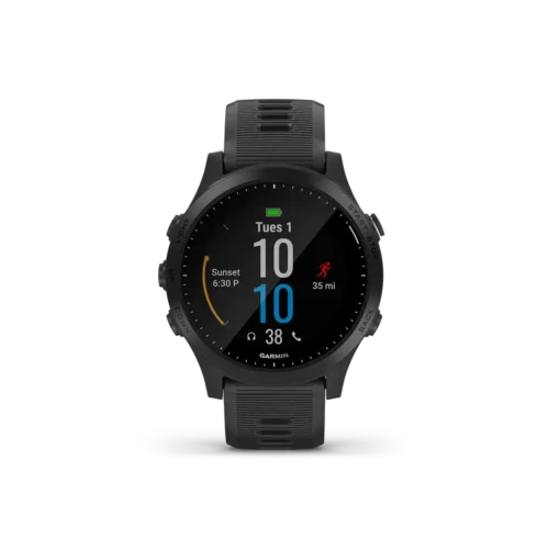 Garmin Forerunner 945 in black with homepage