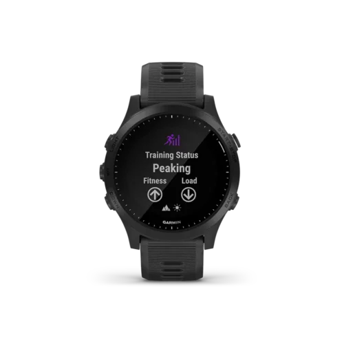 Garmin Forerunner 945 in black with training status page