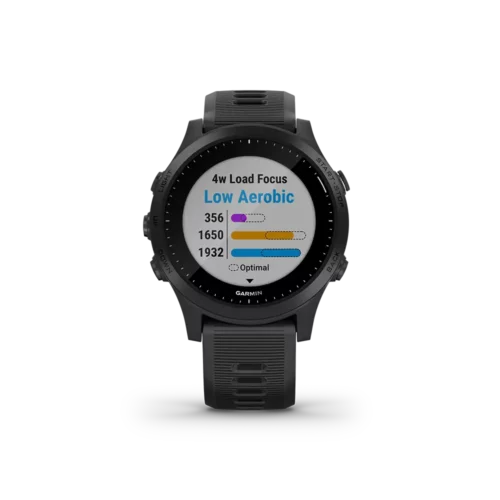 Garmin Forerunner 945 in black load focus page