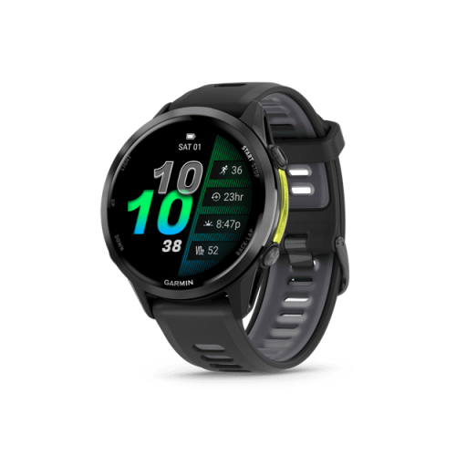 Garmin Forerunner 970 - Carbon Gray DLC Titanium with Black Case and Black/Translucent Whitestone Band
