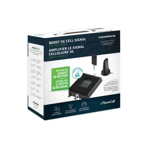 Fusion2Go 5G Vehicle Cell Signal Booster retail box