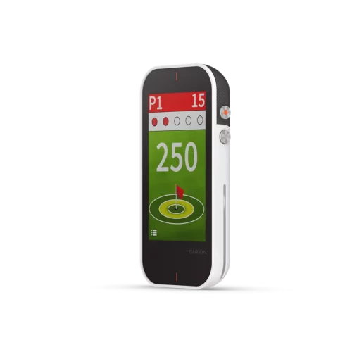 Garmin Approach G80 left angled with yardage