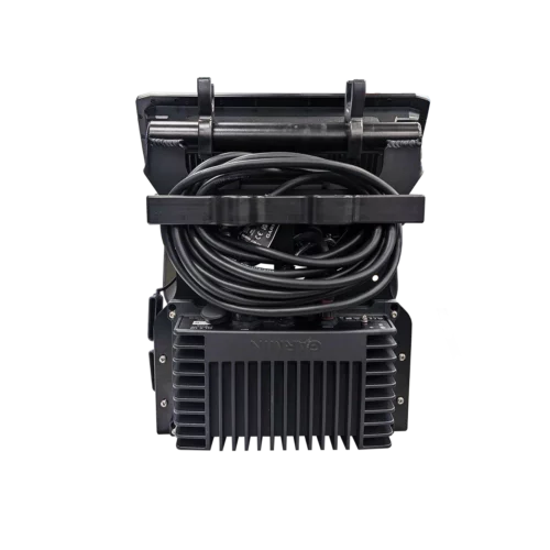 Rear view of Garmin ECHOMAP 126sv, LiveScope LVS34 transducer, ArcLab shuttle ice fishing bundle