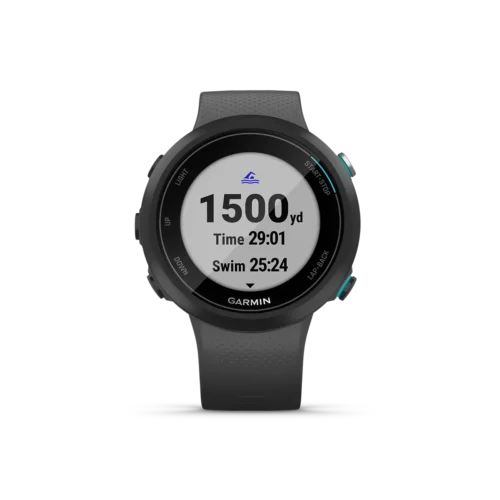 Garmin Swim 2 in slate with yardage of swimming