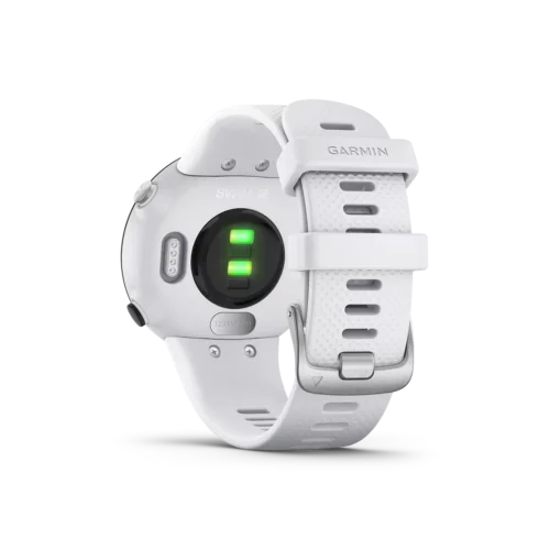 Garmin Swim 2 in whitestone back view with heart rate monitor