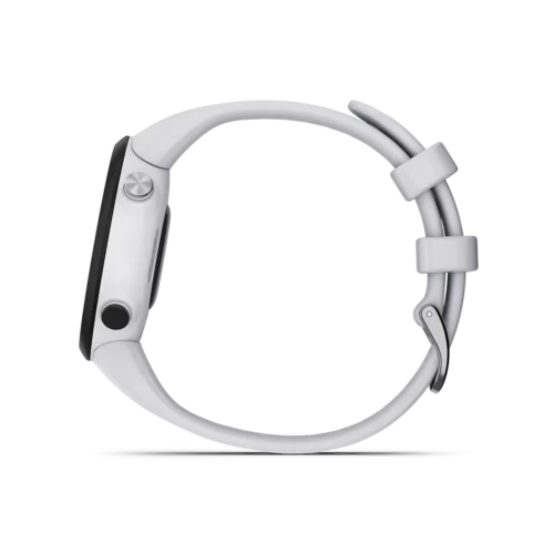 Garmin Swim 2 in whitestone left view with buttons