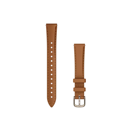 Garmin Lily 2 Bands (14 mm), Tan Leather with Cream Gold Hardware (010-13302-20)