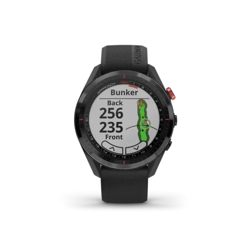Garmin Approach S62 in black with bunker screen