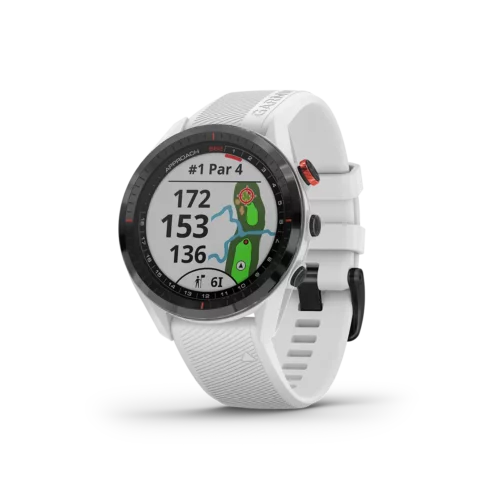 Garmin Approach S62 in white with left angled view