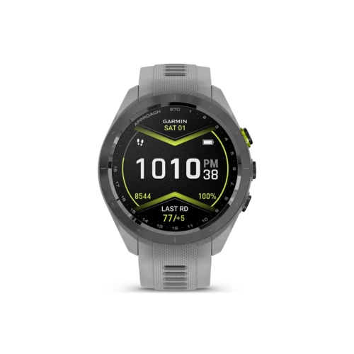 Approach S70 - 42 mm - Black Ceramic Bezel with Powder Gray Silicone Band - time screen