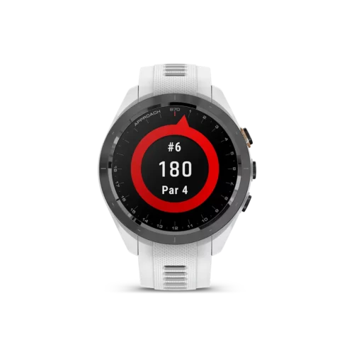 Approach S70 - 42 mm - Black Ceramic Bezel with White Silicone Band par and distance