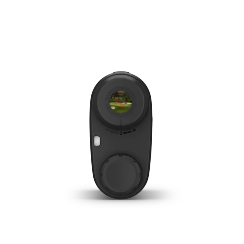 Garmin Approach Z30 gold rangefinder with rear view with viewfinder