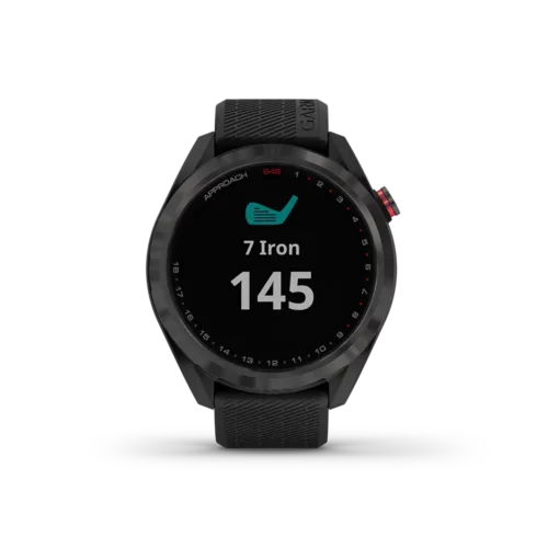 Garmin Approach S42 Golf GPS Smartwatch black with golf club