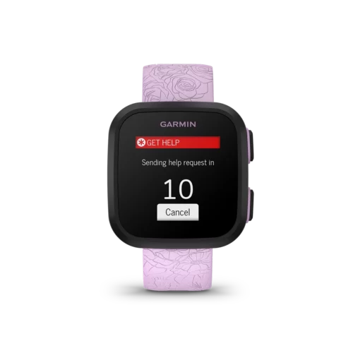 Garmin Bounce in Lilac Floral get help screen