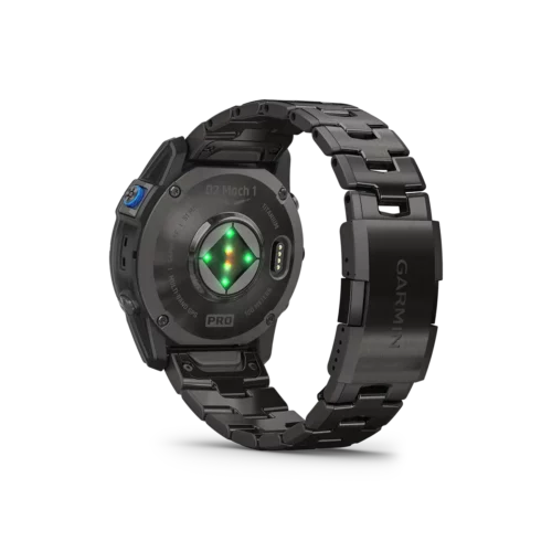 Garmin D2 Mach 1 Pro pilot watch pro heart rate monitor rear view