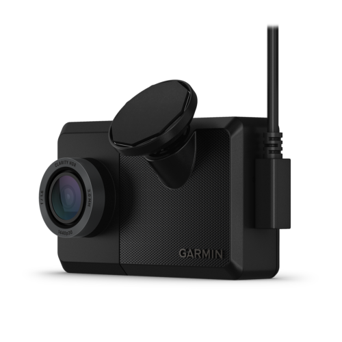 Garmin DashCam Live with power cord going up