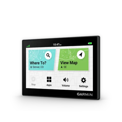Garmin Drive 53 angled left with main menu screen