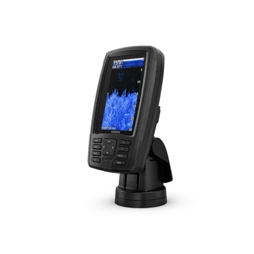 Garmin echoMAP Plus 45cv left angled with sonar screen