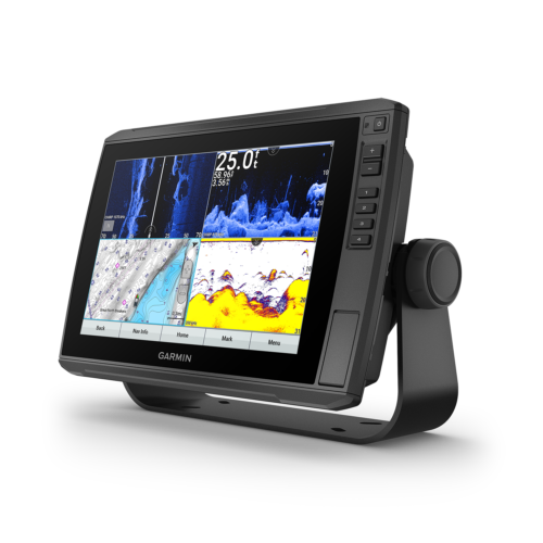 Garmin ECHOMAP Ultra 106sv Chartplotters GN+ left angled view of four screen grid