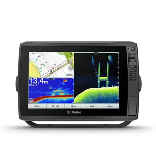 Garmin ECHOMAP Ultra 126sv marine chartplotters GN+ map, sonar, and CHIRP split screen views