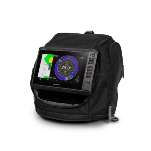 Garmin ECHOMAP UHD2 73sv Ice Fishing Bundle left view