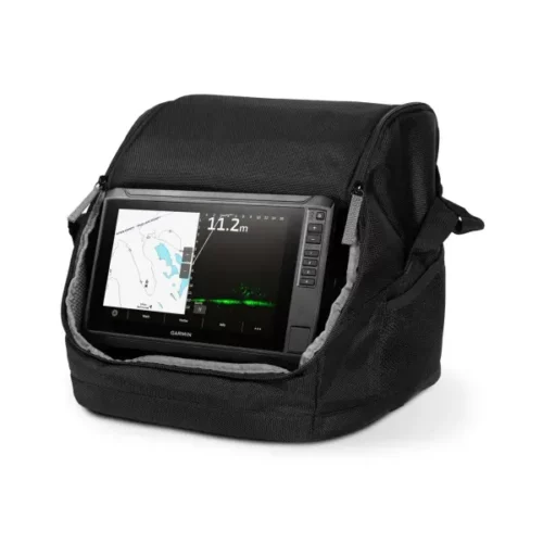 Garmin LiveScope Ice Fishing Bundle with ECHOMAP UHD2 95sv left angled