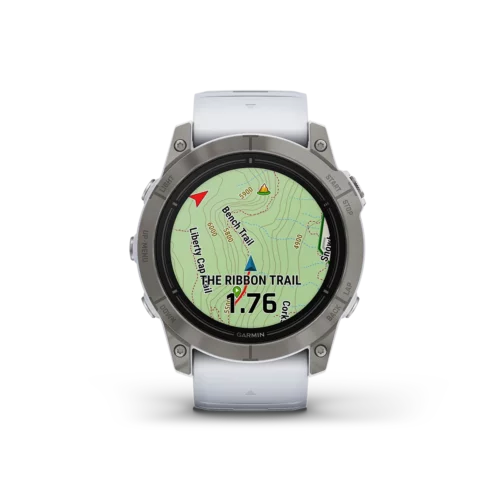 Garmin epix PRO Gen 2 51mm Sapphire in titanium map overlay