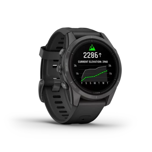 Garmin epix PRO Gen 2 Sapphire in black right angled elevation display