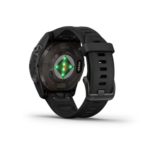 Garmin epix PRO Gen 2 Sapphire in black rear view heart rate monitor for fitness watch