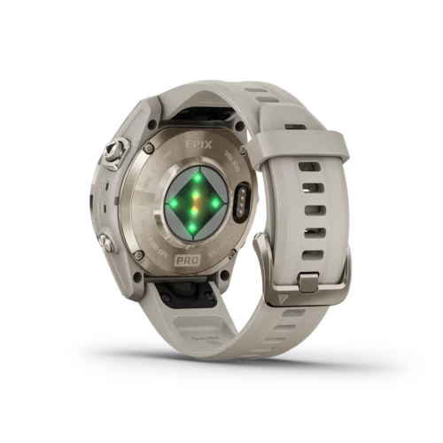 Garmin epix PRO Gen 2 Sapphire in sand rear view heart rate monitor for fitness watch