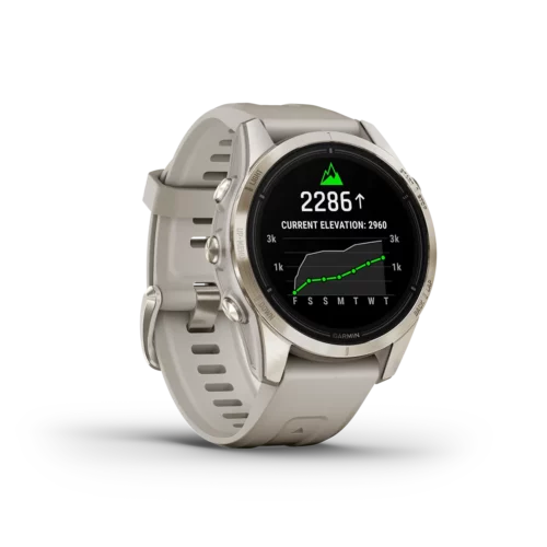 Garmin epix PRO Gen 2 Sapphire in sand right angled elevation display