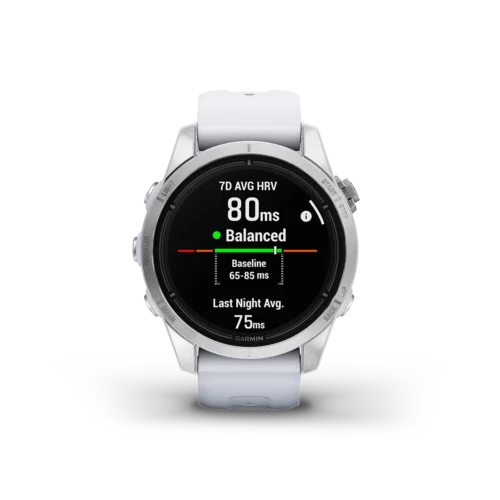 Garmin epix PRO Gen 2 Standard in silver and white HRV status health and training performance